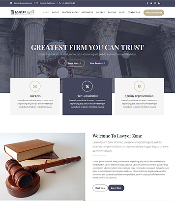 Lawyer Zone Pro - Premium WordPress Theme for Lawyer, Law offices & Law firms