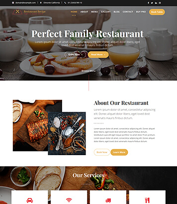 Restaurant and Cafe Free WordPress Theme
